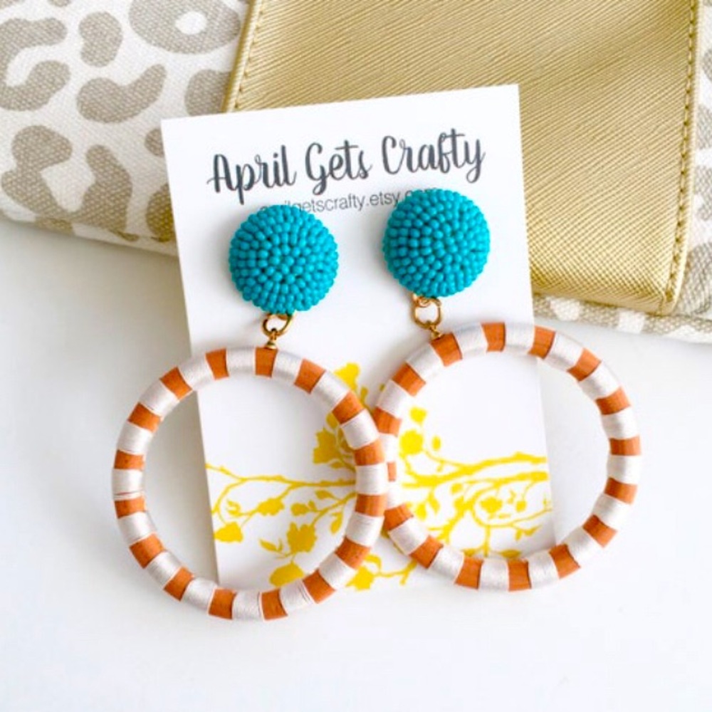 Turquoise Open Hoop Earrings